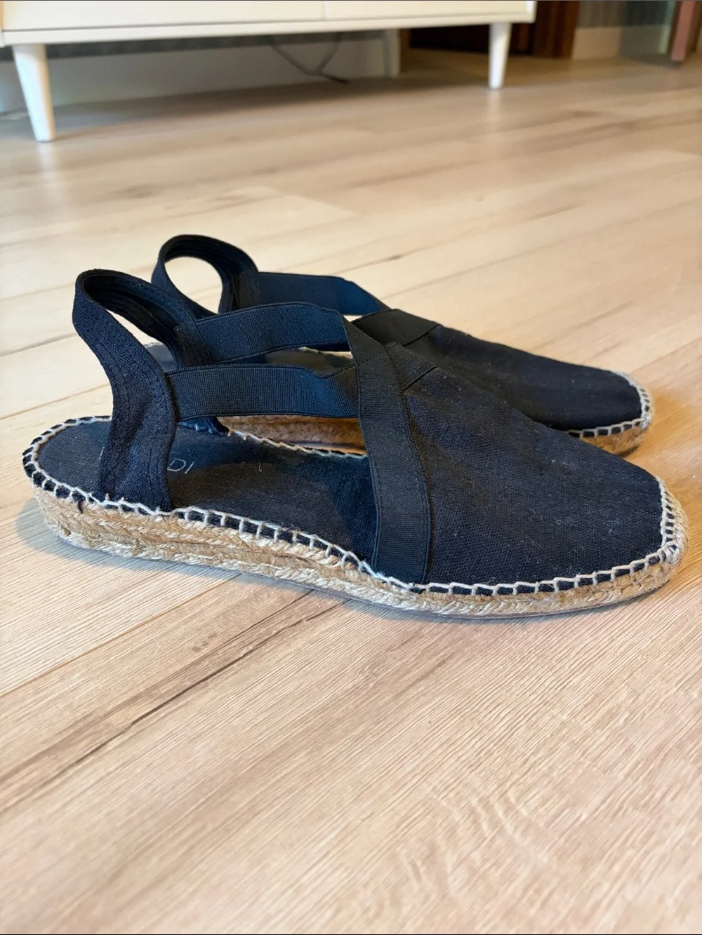 Black Espadrille Slingback Heels